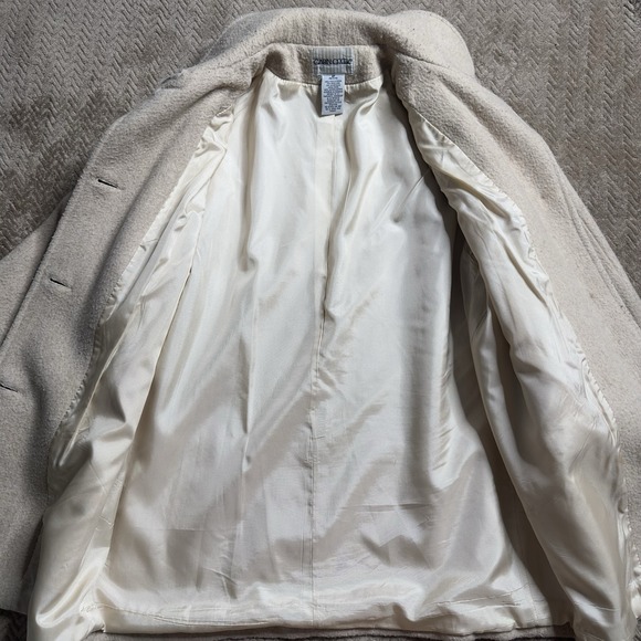 Cabin Creek Jacket Petite Women 8P Oatmeal Wool Button Up Shaped Car Coat Cozy - Picture 6 of 8